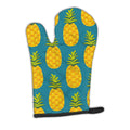 Pineapples on Teal Oven Mitt Heat Resistant Thick Oven Mitt for Hot Pans and Oven, Kitchen Mitt Protect Hands, Cooking Baking Glove