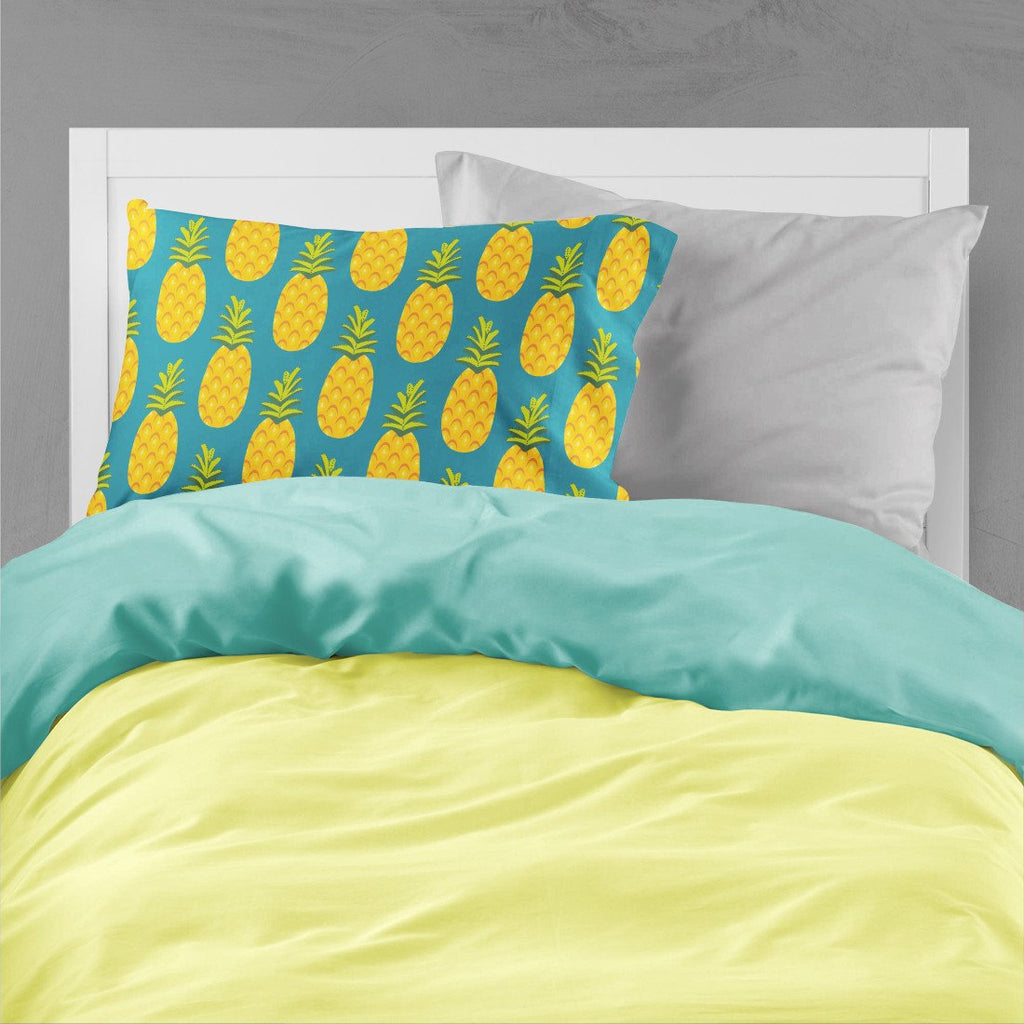 Pineapples on Teal Standard Pillowcase Lightweight Super Soft Easy Care Decorative Artwork Pillowcase, Standard