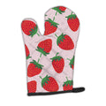Strawberries on Pink Oven Mitt Heat Resistant Thick Oven Mitt for Hot Pans and Oven, Kitchen Mitt Protect Hands, Cooking Baking Glove