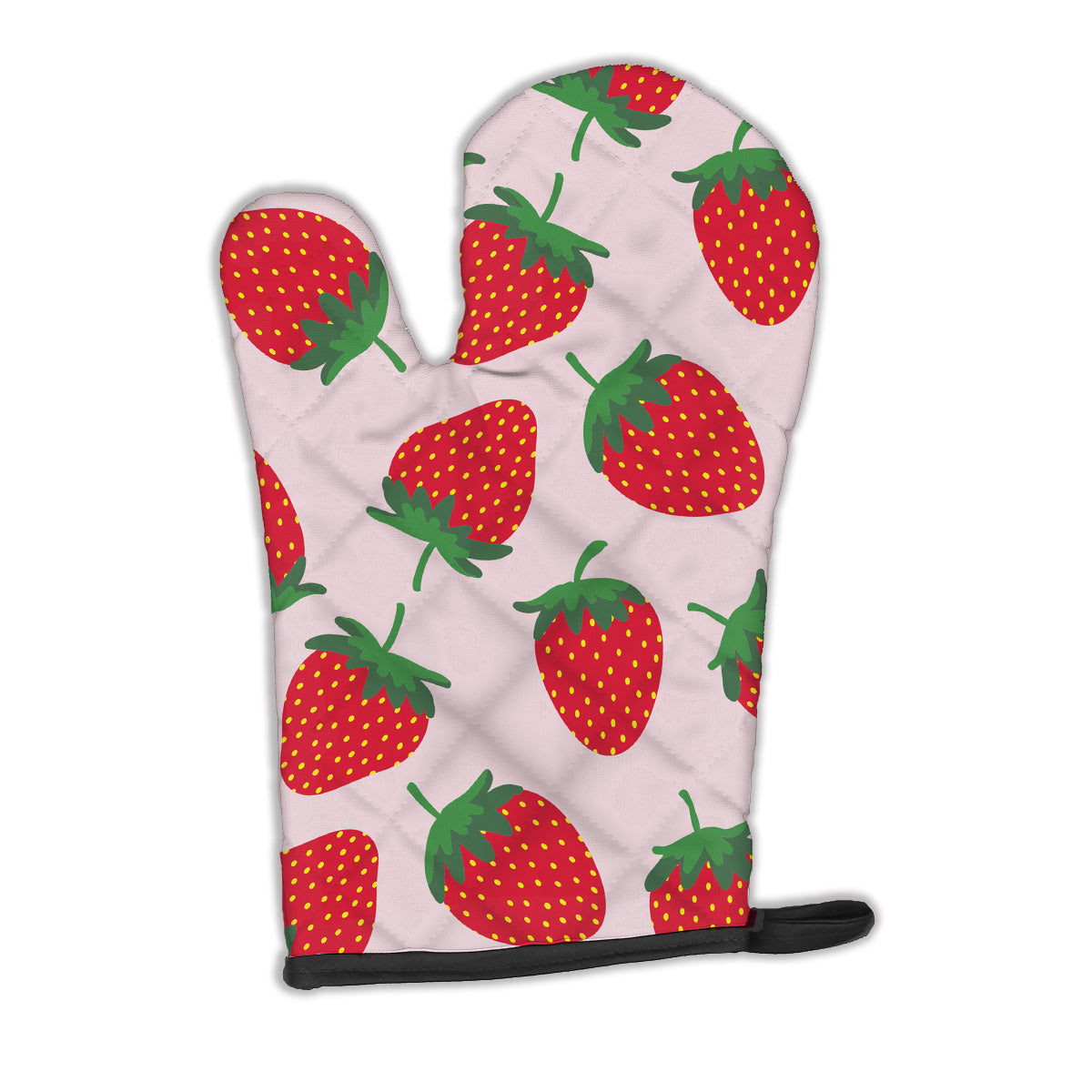 Strawberries on Pink Oven Mitt Heat Resistant Thick Oven Mitt for Hot Pans and Oven, Kitchen Mitt Protect Hands, Cooking Baking Glove