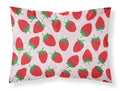 Strawberries on Pink Standard Pillowcase Lightweight Super Soft Easy Care Decorative Artwork Pillowcase, Standard