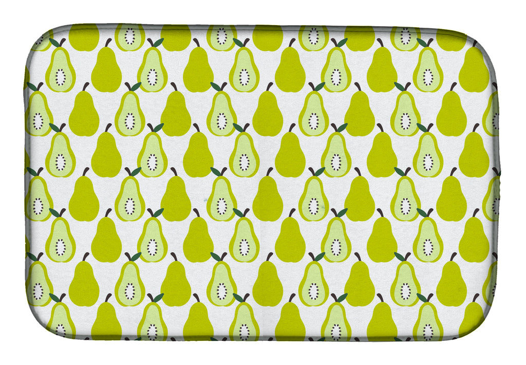 Pears on White Dish Drying Mat Absorbent Dish Drying Mat Pad for Kitchen Counter Dish Drainer Mat for Countertop, 14 x 21", Multicolor