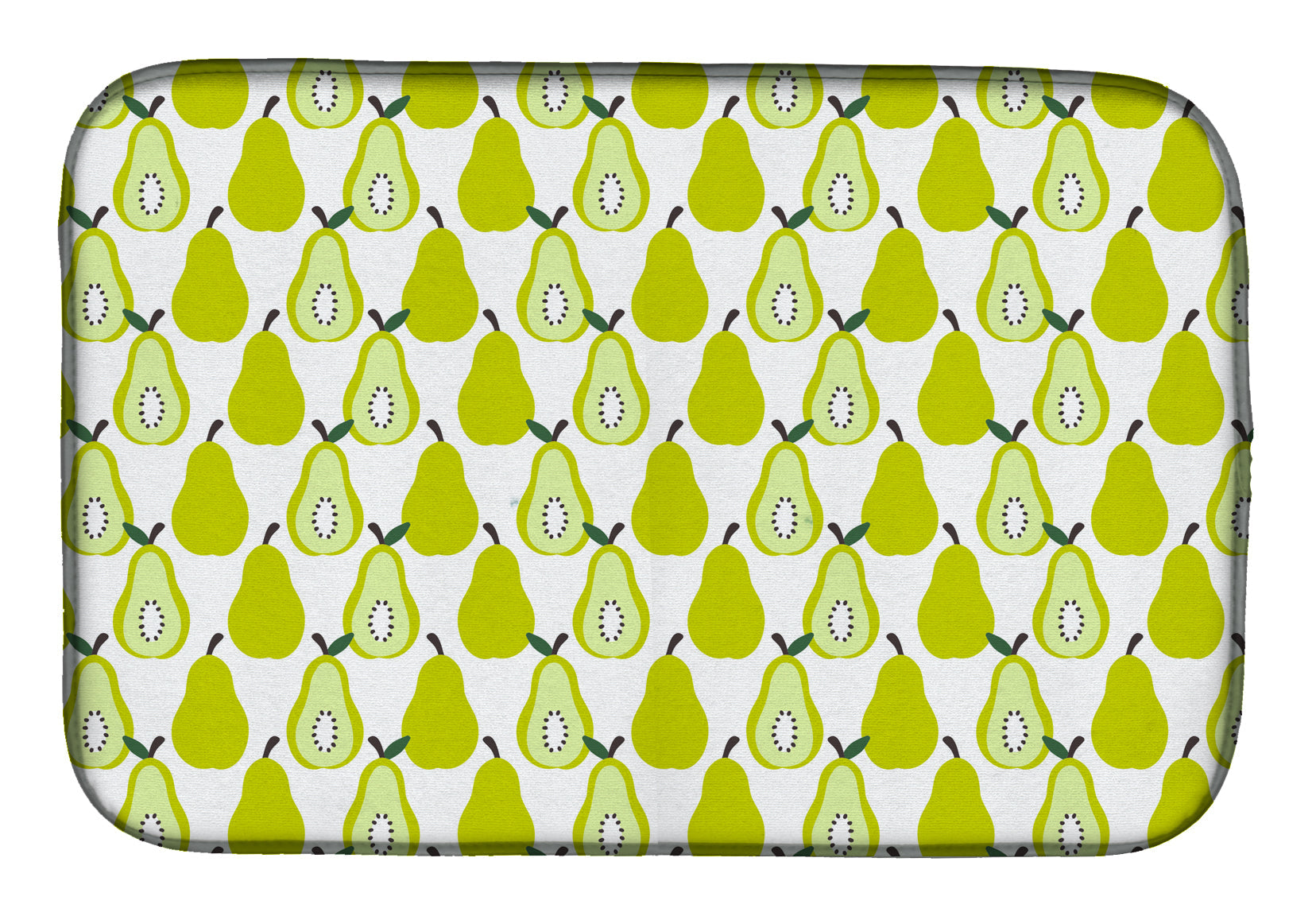 Pears on White Dish Drying Mat Absorbent Dish Drying Mat Pad for Kitchen Counter Dish Drainer Mat for Countertop, 14 x 21", Multicolor
