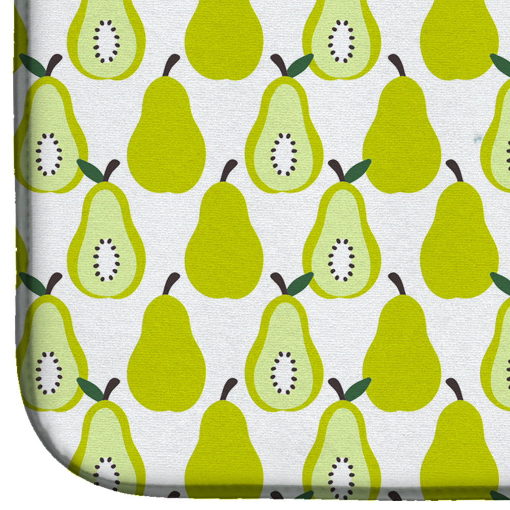 Pears on White Dish Drying Mat Absorbent Dish Drying Mat Pad for Kitchen Counter Dish Drainer Mat for Countertop, 14 x 21", Multicolor