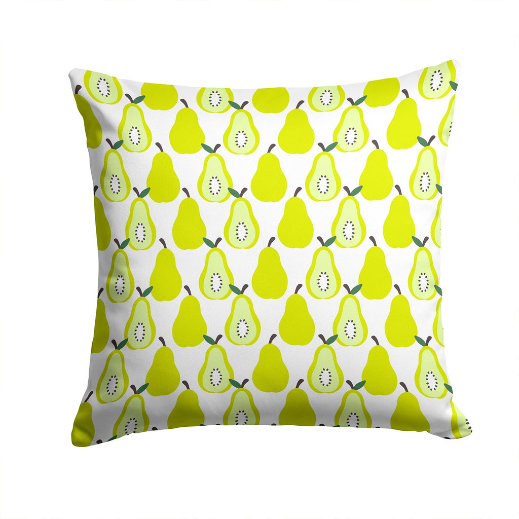 Pears on White Decorative Throw Pillow 14x14 Indoor Outdoor Accent Cushion, Fabric Cover with Insert for Sofa, Bed, Porch & Living Room