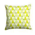 Pears on White Decorative Throw Pillow 14x14 Indoor Outdoor Accent Cushion, Fabric Cover with Insert for Sofa, Bed, Porch & Living Room