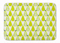 Pears on White Memory Foam Kitchen Mat Machine Washable Anti-Fatigue Cushion Comfort Bath or Kitchen Rug