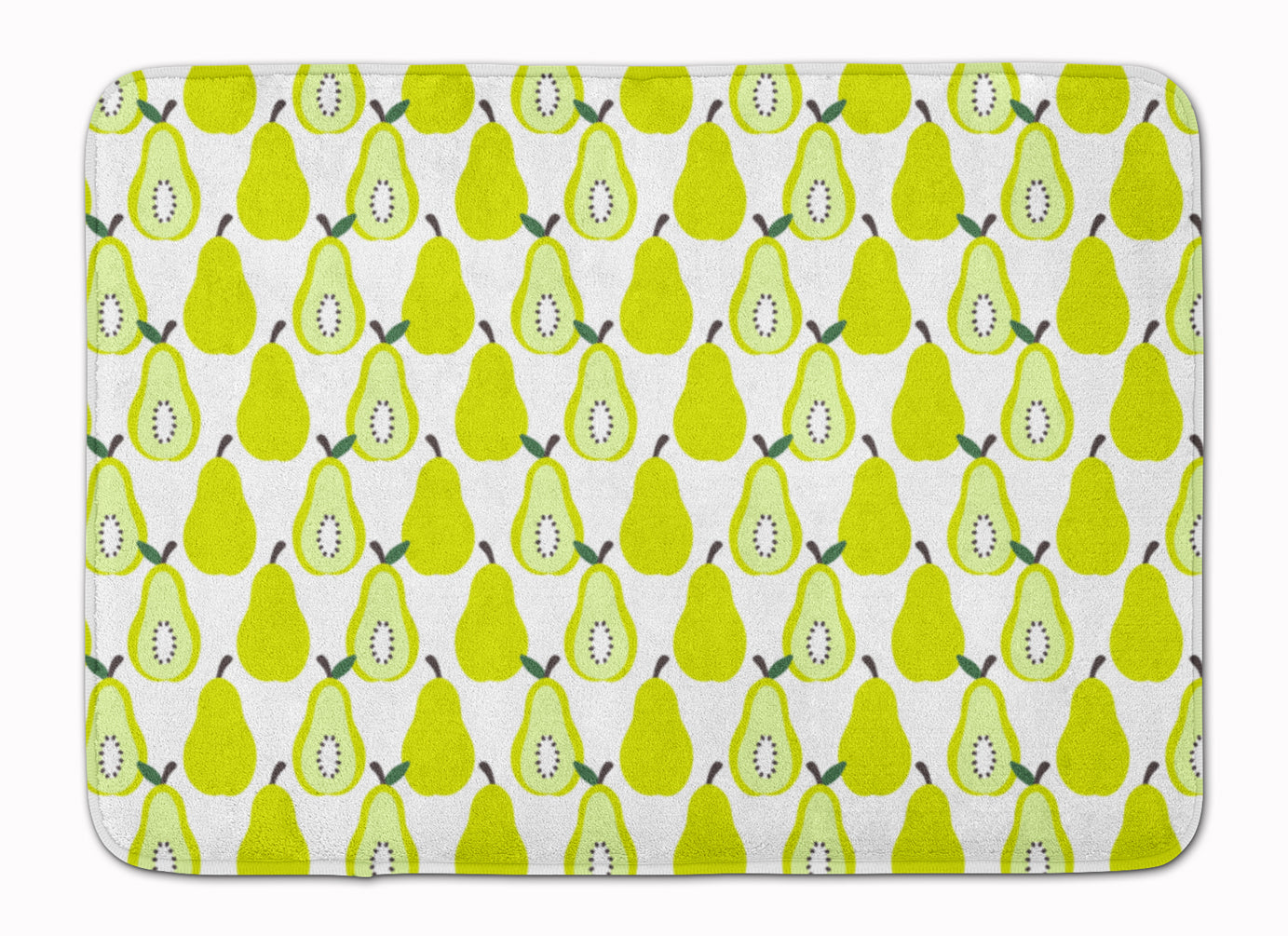 Pears on White Memory Foam Kitchen Mat Machine Washable Anti-Fatigue Cushion Comfort Bath or Kitchen Rug