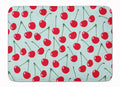 Cherries on Blue Memory Foam Kitchen Mat Machine Washable Anti-Fatigue Cushion Comfort Bath or Kitchen Rug