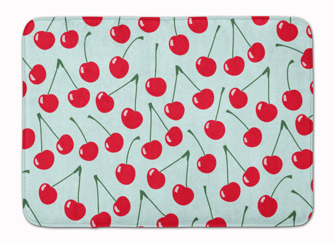 Cherries on Blue Memory Foam Kitchen Mat Machine Washable Anti-Fatigue Cushion Comfort Bath or Kitchen Rug