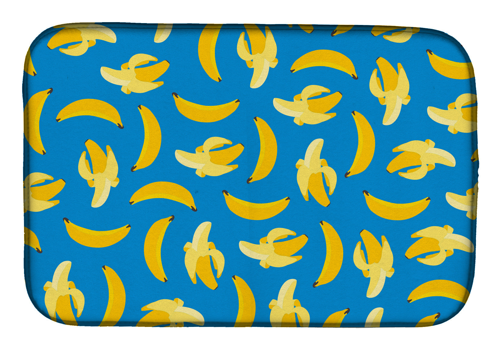 Bananas on Blue Dish Drying Mat Absorbent Dish Drying Mat Pad for Kitchen Counter Dish Drainer Mat for Countertop, 14 x 21", Multicolor