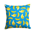 Bananas on Blue Decorative Throw Pillow 14x14 Indoor Outdoor Accent Cushion, Fabric Cover with Insert for Sofa, Bed, Porch & Living Room