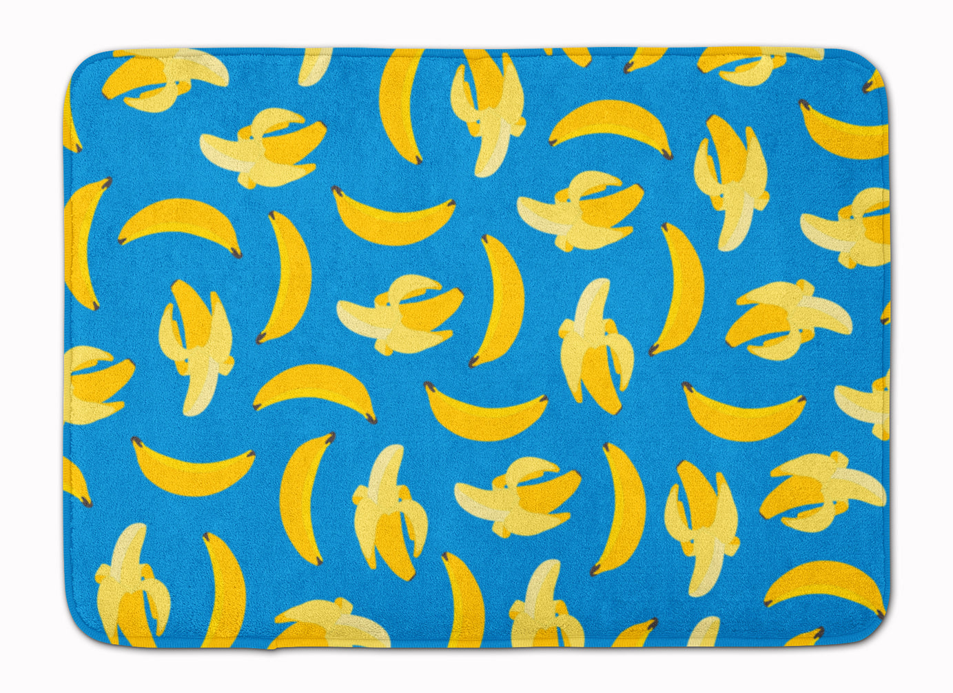 Bananas on Blue Memory Foam Kitchen Mat Machine Washable Anti-Fatigue Cushion Comfort Bath or Kitchen Rug