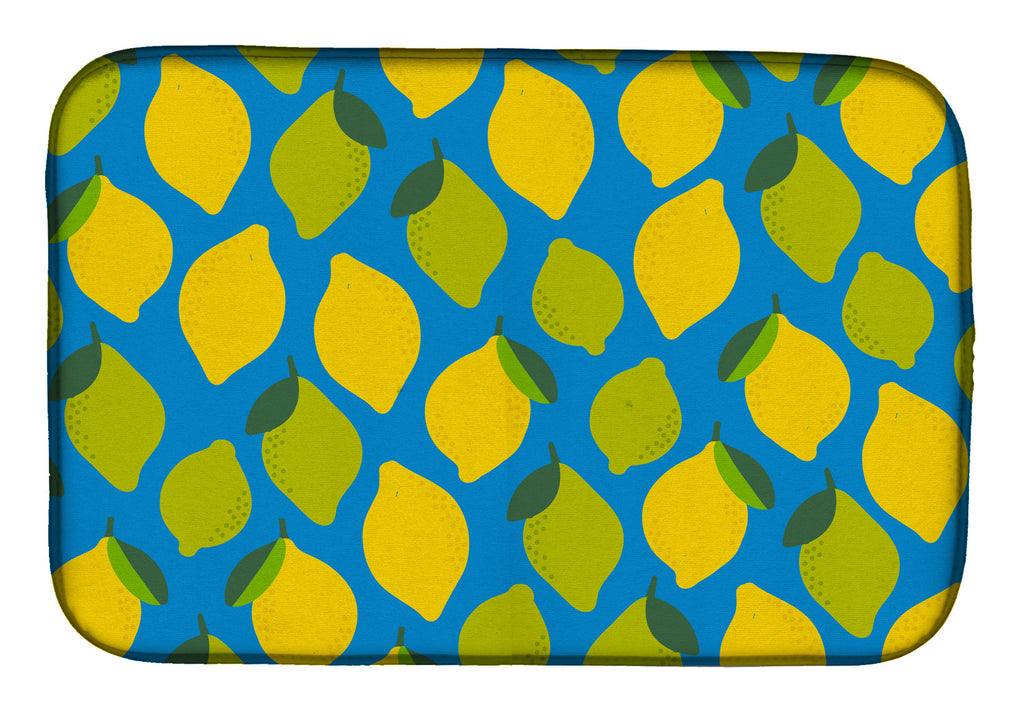 Lemons and Limes Dish Drying Mat Absorbent Dish Drying Mat Pad for Kitchen Counter Dish Drainer Mat for Countertop, 14 x 21", Multicolor