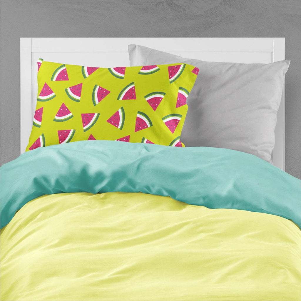Watermelon on Lime Green Standard Pillowcase Lightweight Super Soft Easy Care Decorative Artwork Pillowcase, Standard