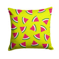 Watermelon on Lime Green Decorative Throw Pillow 14x14 Indoor Outdoor Accent Cushion, Fabric Cover with Insert for Sofa, Bed, Porch & Living Room