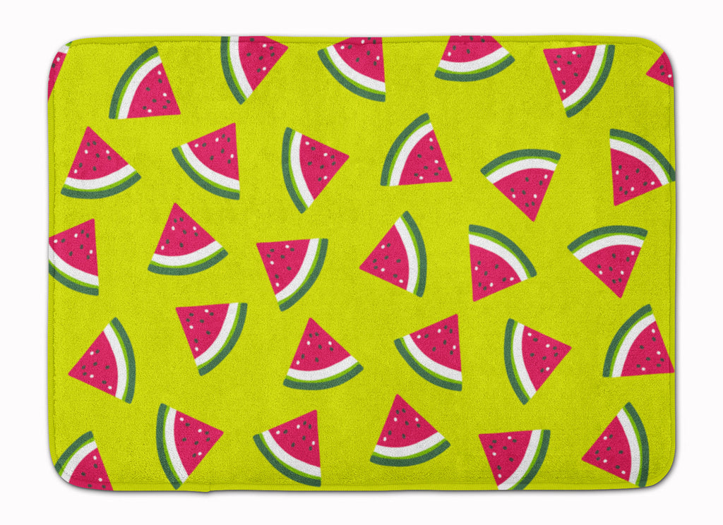 Watermelon on Lime Green Memory Foam Kitchen Mat Machine Washable Anti-Fatigue Cushion Comfort Bath or Kitchen Rug