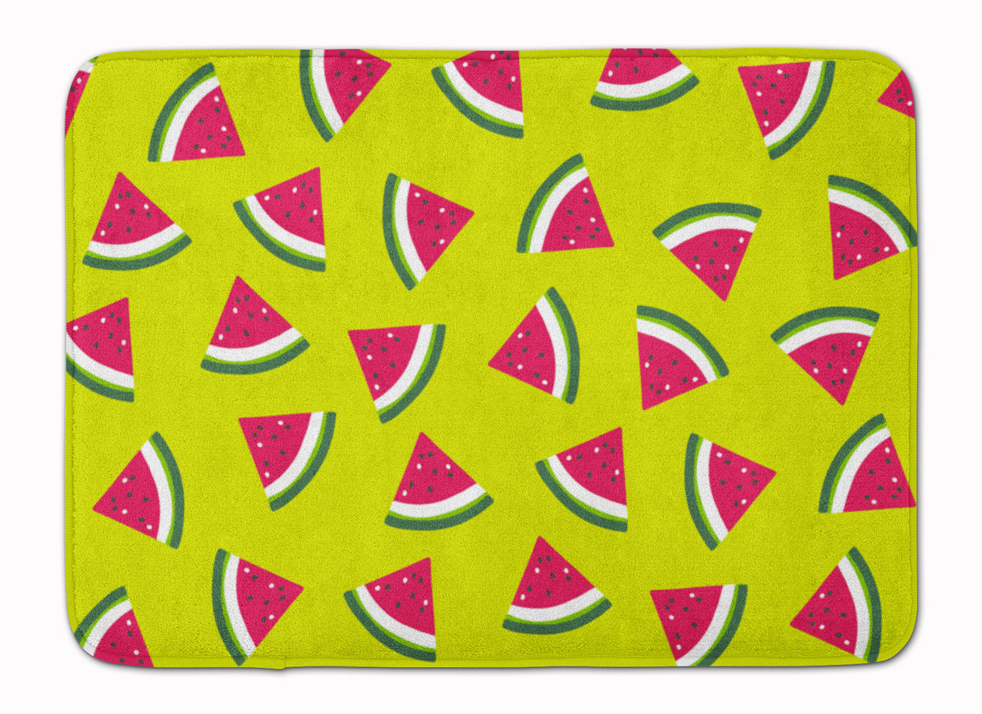 Watermelon on Lime Green Memory Foam Kitchen Mat Machine Washable Anti-Fatigue Cushion Comfort Bath or Kitchen Rug