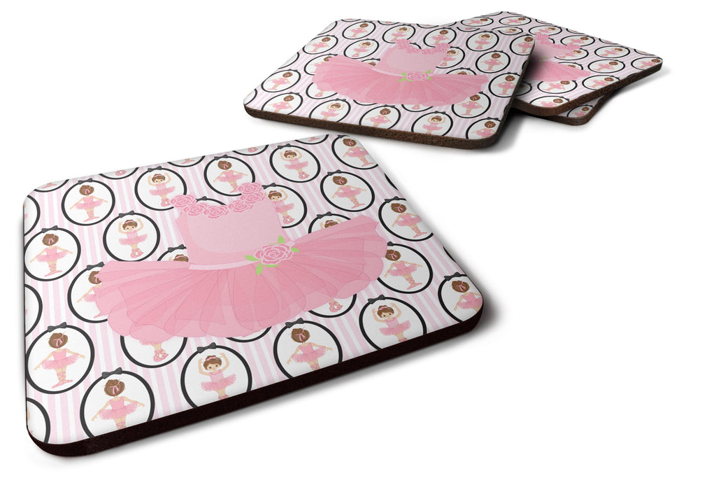 Ballerina Pink Tutu Foam Coasters Set of 4 Cup Coasters for Indoor Outdoor, Tabletop Protection, Anti Slip, Mouse pad Material