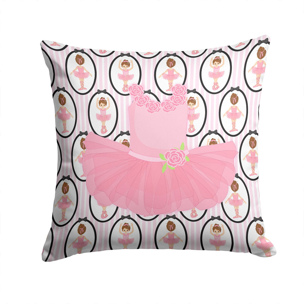Ballerina Pink Tutu Decorative Throw Pillow 14x14 Indoor Outdoor Accent Cushion, Fabric Cover with Insert for Sofa, Bed, Porch & Living Room