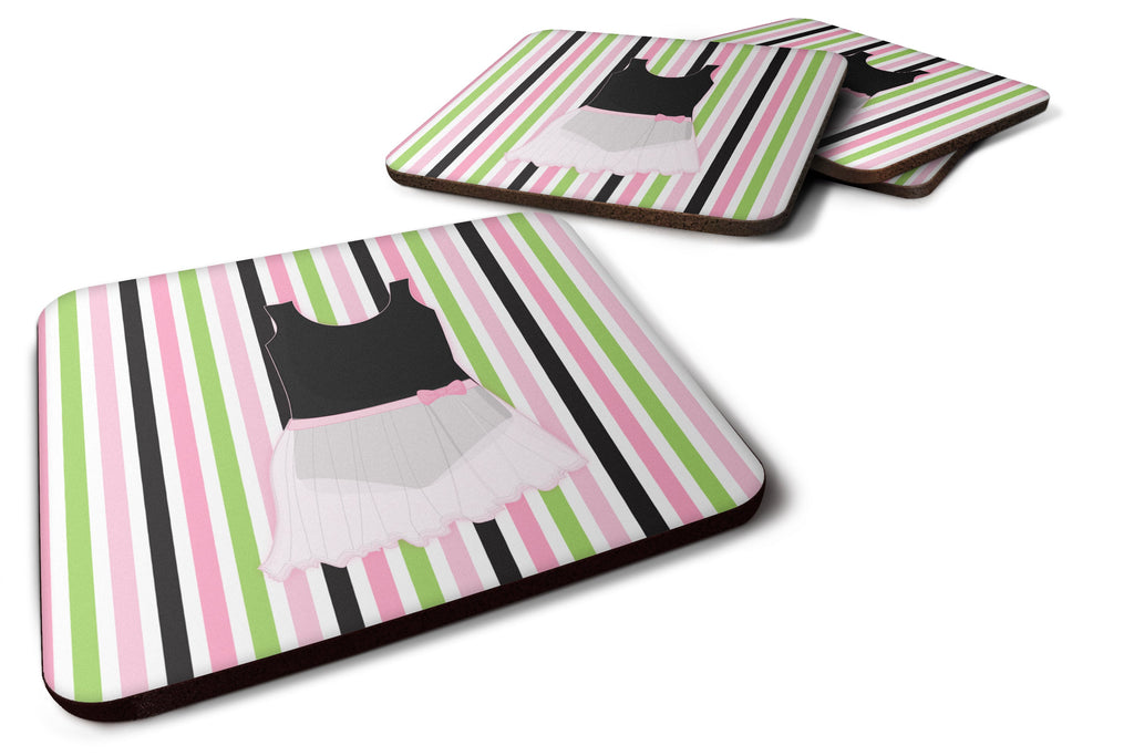 Ballerina Leotard and skirt Foam Coasters Set of 4 Cup Coasters for Indoor Outdoor, Tabletop Protection, Anti Slip, Mouse pad Material