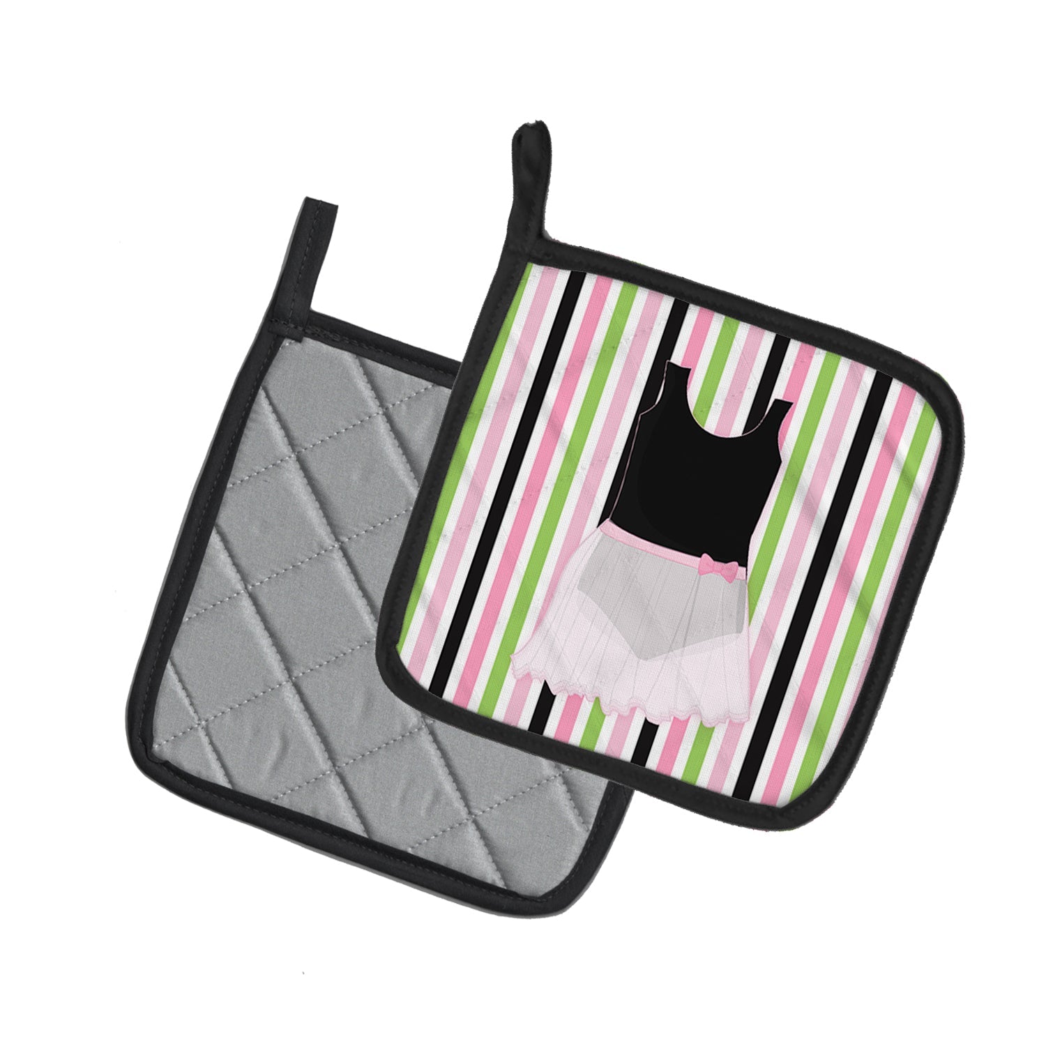 Ballerina Leotard and skirt Pot Holder Set of 2 Heat Resistant Quilted Hot Pads 7.5 x 7.5 Inch, Insulated Kitchen Trivets for Cooking & Baking