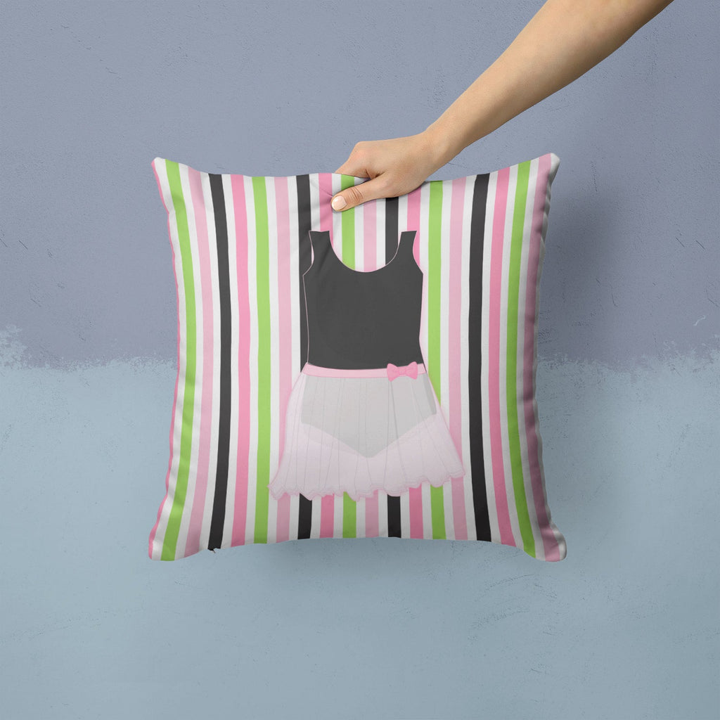 Ballerina Leotard and skirt Decorative Throw Pillow 14x14 Indoor Outdoor Accent Cushion, Fabric Cover with Insert for Sofa, Bed, Porch & Living Room