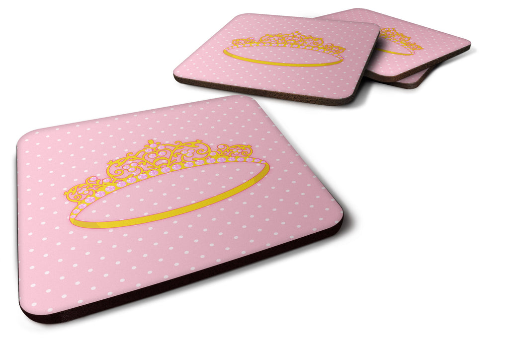 Ballerina Tiara Foam Coasters Set of 4 Cup Coasters for Indoor Outdoor, Tabletop Protection, Anti Slip, Mouse pad Material