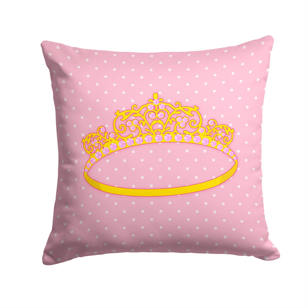 Ballerina Tiara Decorative Throw Pillow 14x14 Indoor Outdoor Accent Cushion, Fabric Cover with Insert for Sofa, Bed, Porch & Living Room