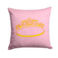 Ballerina Tiara Decorative Throw Pillow 14x14 Indoor Outdoor Accent Cushion, Fabric Cover with Insert for Sofa, Bed, Porch & Living Room