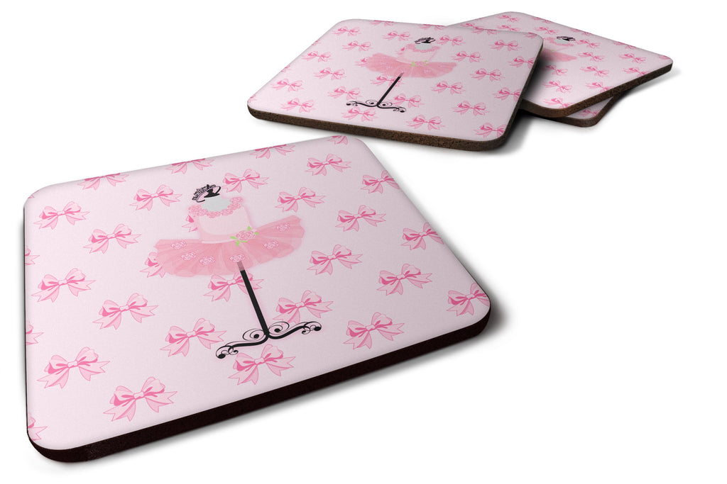 Ballerina Recital Attire Foam Coasters Set of 4 Cup Coasters for Indoor Outdoor, Tabletop Protection, Anti Slip, Mouse pad Material