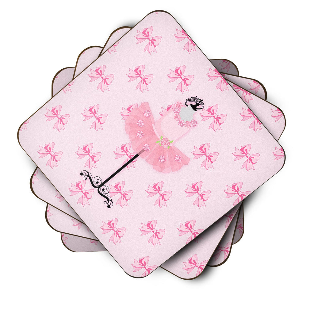 Ballerina Recital Attire Foam Coasters Set of 4 Cup Coasters for Indoor Outdoor, Tabletop Protection, Anti Slip, Mouse pad Material