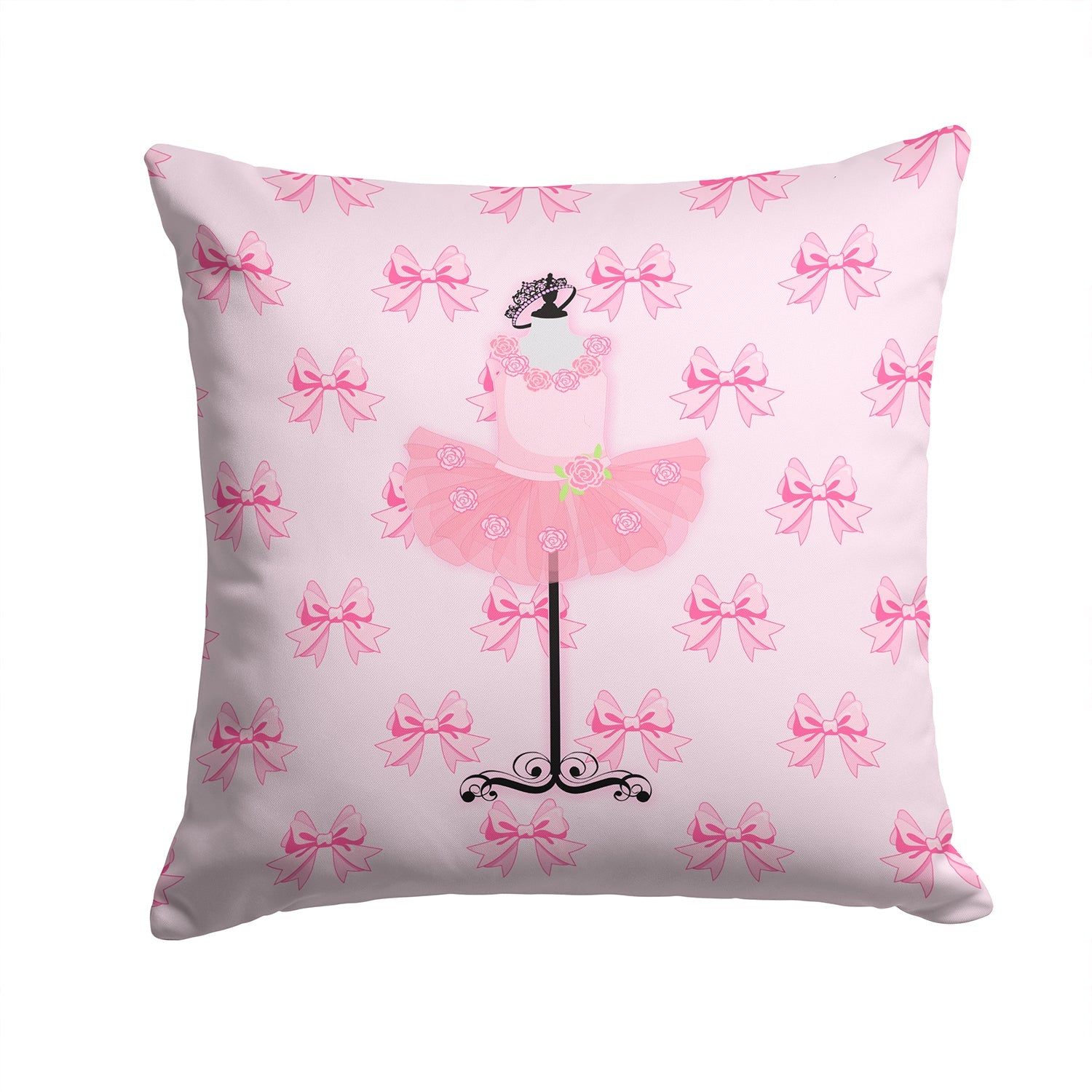 Ballerina Recital Attire Decorative Throw Pillow 14x14 Indoor Outdoor Accent Cushion, Fabric Cover with Insert for Sofa, Bed, Porch & Living Room