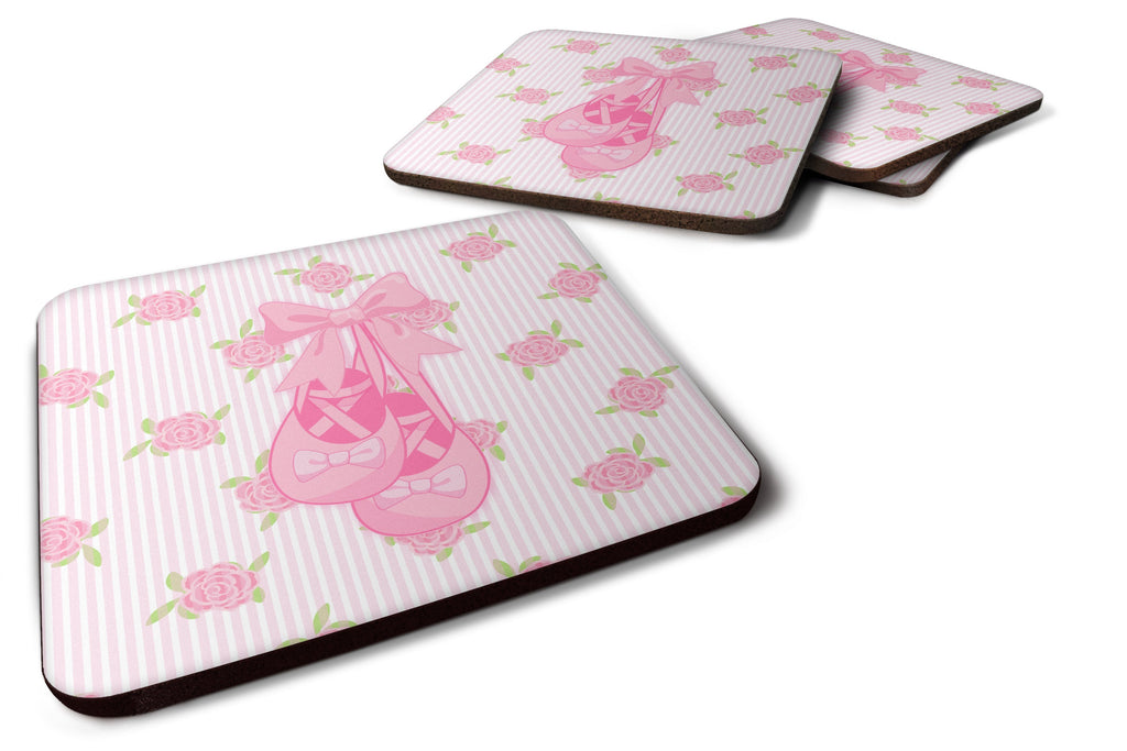Ballerina Ballet Shoes Foam Coasters Set of 4 Cup Coasters for Indoor Outdoor, Tabletop Protection, Anti Slip, Mouse pad Material