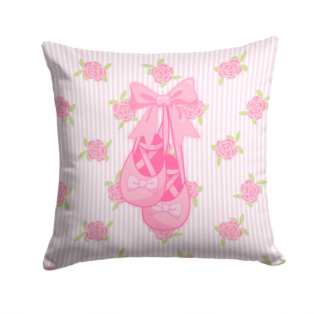 Ballerina Ballet Shoes Decorative Throw Pillow 14x14 Indoor Outdoor Accent Cushion, Fabric Cover with Insert for Sofa, Bed, Porch & Living Room