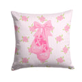 Ballerina Ballet Shoes Decorative Throw Pillow 14x14 Indoor Outdoor Accent Cushion, Fabric Cover with Insert for Sofa, Bed, Porch & Living Room