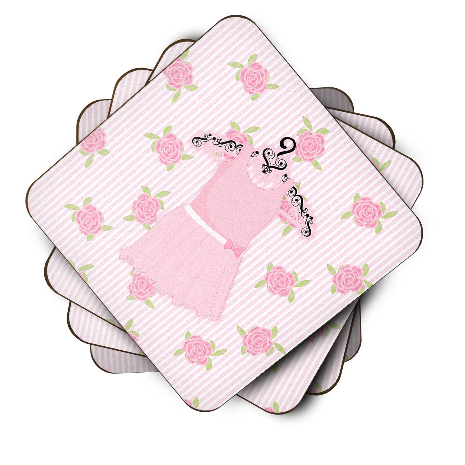 Ballerina Ballet Attire Foam Coasters Set of 4 Cup Coasters for Indoor Outdoor, Tabletop Protection, Anti Slip, Mouse pad Material