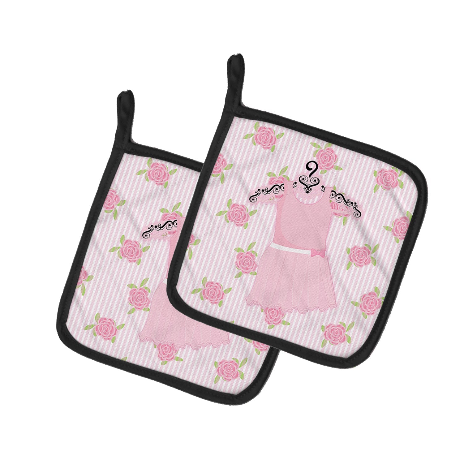 Ballerina Ballet Attire Pot Holder Set of 2 Heat Resistant Quilted Hot Pads 7.5 x 7.5 Inch, Insulated Kitchen Trivets for Cooking & Baking