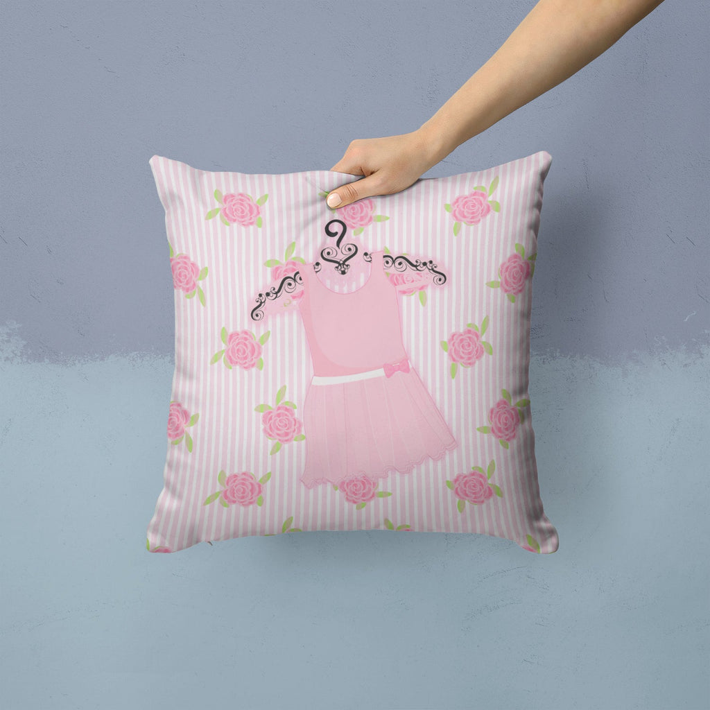 Ballerina Ballet Attire Decorative Throw Pillow 14x14 Indoor Outdoor Accent Cushion, Fabric Cover with Insert for Sofa, Bed, Porch & Living Room
