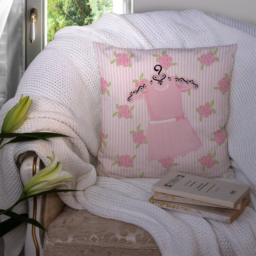 Ballerina Ballet Attire Decorative Throw Pillow 14x14 Indoor Outdoor Accent Cushion, Fabric Cover with Insert for Sofa, Bed, Porch & Living Room