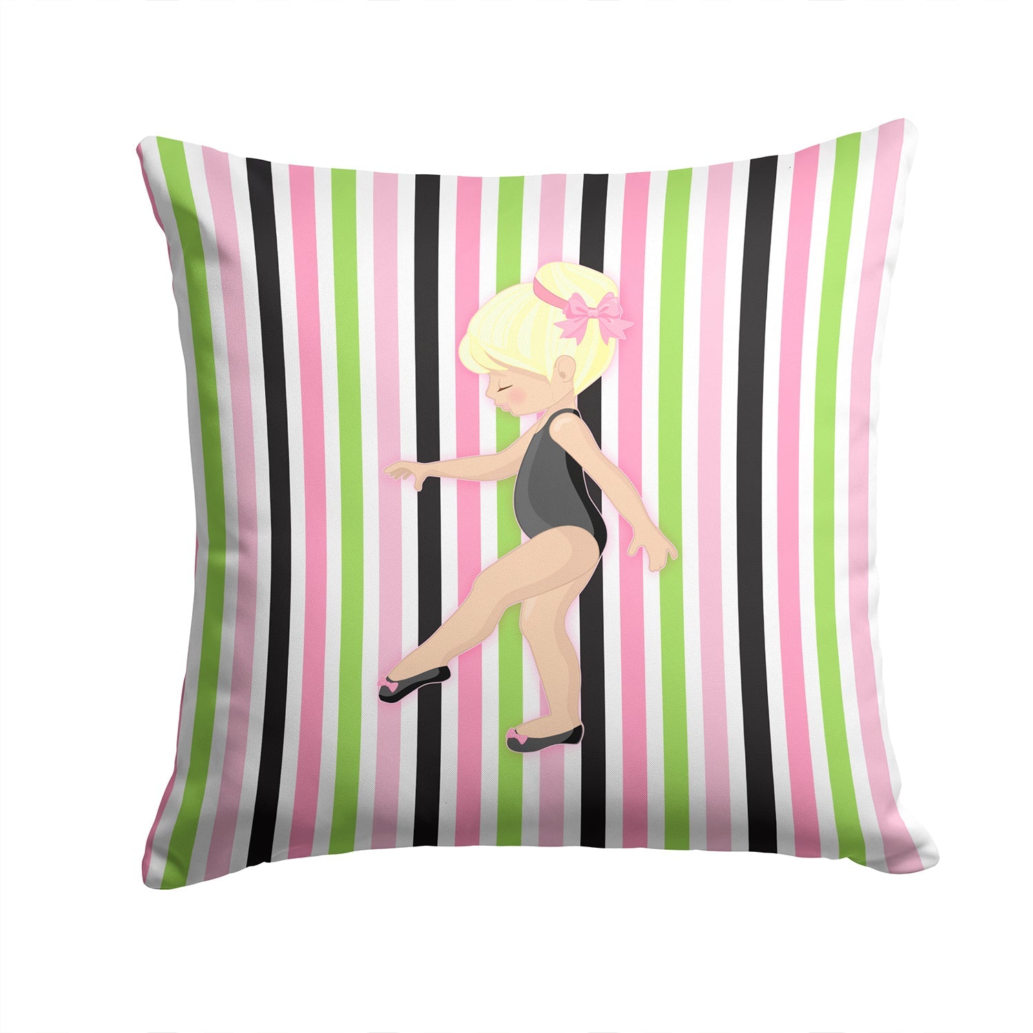 Ballerina Blonde Point Decorative Throw Pillow 14x14 Indoor Outdoor Accent Cushion, Fabric Cover with Insert for Sofa, Bed, Porch & Living Room