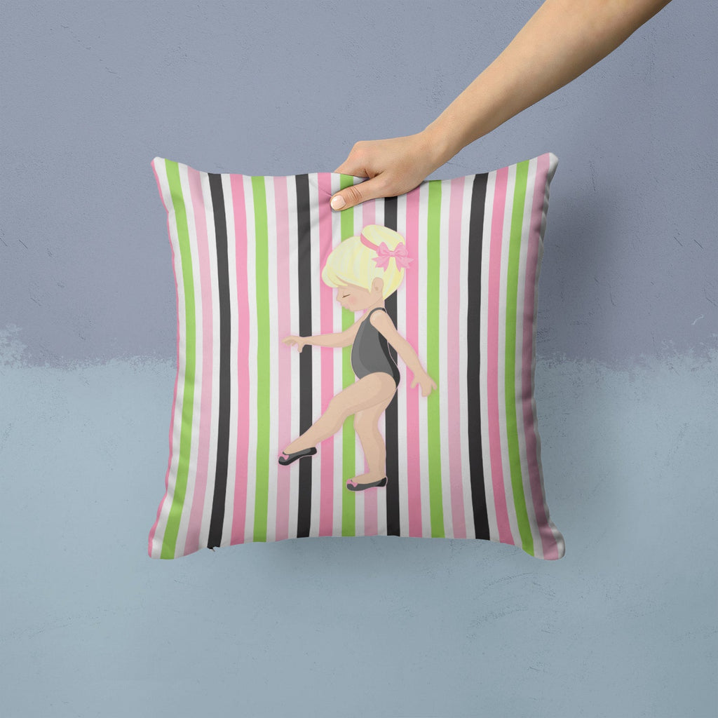 Ballerina Blonde Point Decorative Throw Pillow 14x14 Indoor Outdoor Accent Cushion, Fabric Cover with Insert for Sofa, Bed, Porch & Living Room