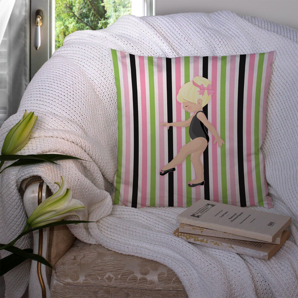 Ballerina Blonde Point Decorative Throw Pillow 14x14 Indoor Outdoor Accent Cushion, Fabric Cover with Insert for Sofa, Bed, Porch & Living Room