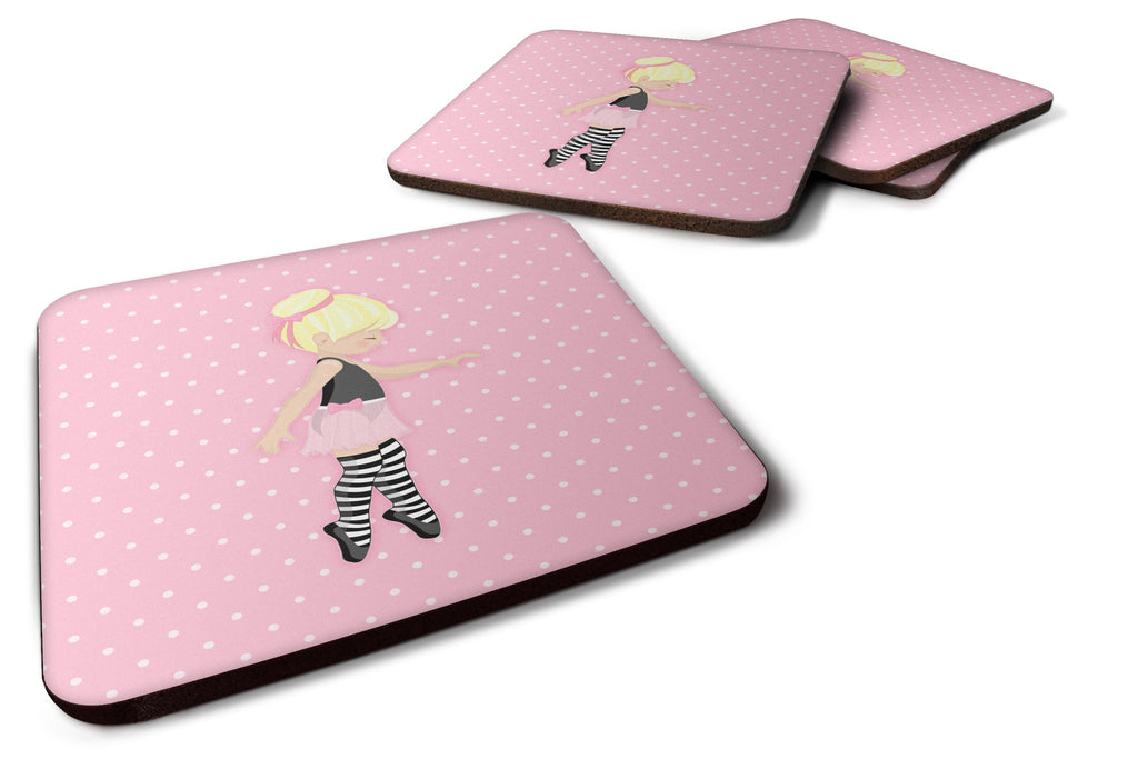 Ballerina Blonde Releve Foam Coasters Set of 4 Cup Coasters for Indoor Outdoor, Tabletop Protection, Anti Slip, Mouse pad Material