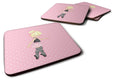 Ballerina Blonde Releve Foam Coasters Set of 4 Cup Coasters for Indoor Outdoor, Tabletop Protection, Anti Slip, Mouse pad Material