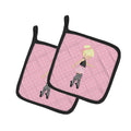 Ballerina Blonde Releve Pot Holder Set of 2 Heat Resistant Quilted Hot Pads 7.5 x 7.5 Inch, Insulated Kitchen Trivets for Cooking & Baking