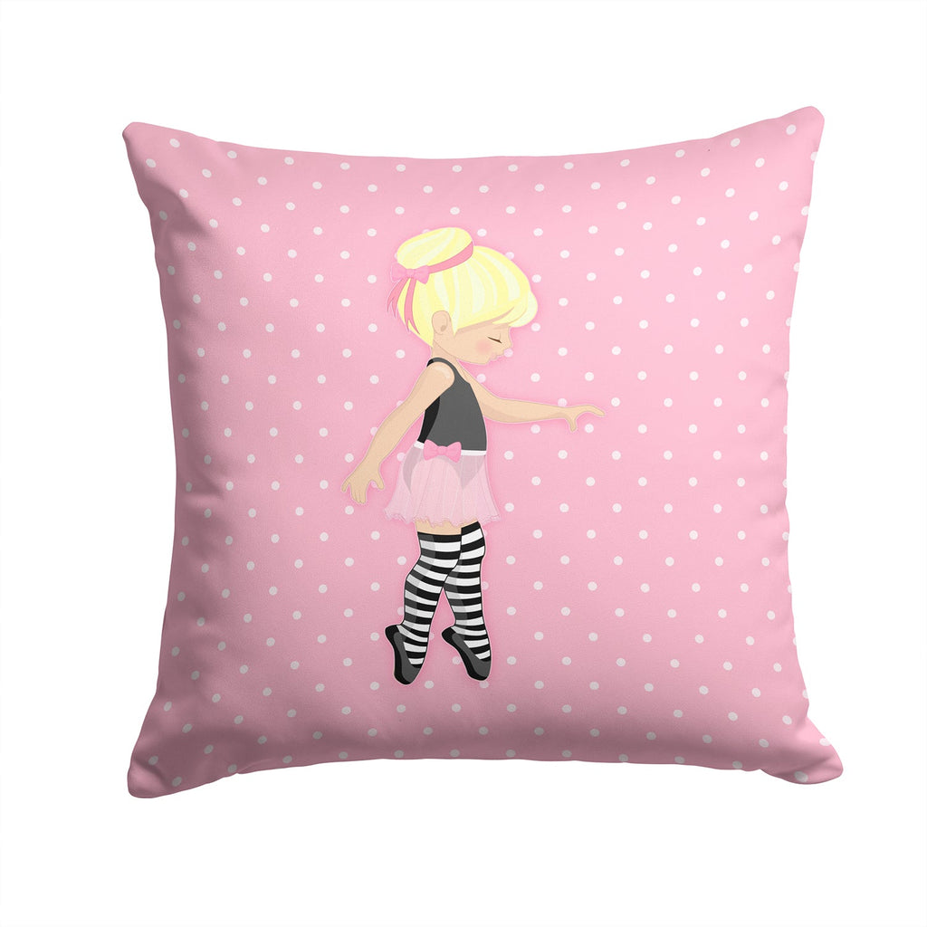 Ballerina Blonde Releve Decorative Throw Pillow 14x14 Indoor Outdoor Accent Cushion, Fabric Cover with Insert for Sofa, Bed, Porch & Living Room