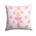 Ballerina Blonde Front Pose Decorative Throw Pillow 14x14 Indoor Outdoor Accent Cushion, Fabric Cover with Insert for Sofa, Bed, Porch & Living Room