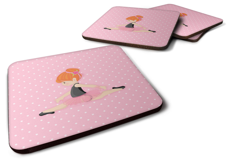 Ballerina Red Head Jete Foam Coasters Set of 4 Cup Coasters for Indoor Outdoor, Tabletop Protection, Anti Slip, Mouse pad Material