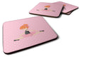 Ballerina Red Head Jete Foam Coasters Set of 4 Cup Coasters for Indoor Outdoor, Tabletop Protection, Anti Slip, Mouse pad Material